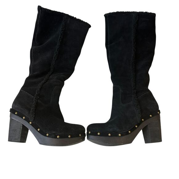Ralph Lauren Boots Denim & Supply Black Suede Studded Faux Fur Women's Size 8.5 - Picture 3 of 9
